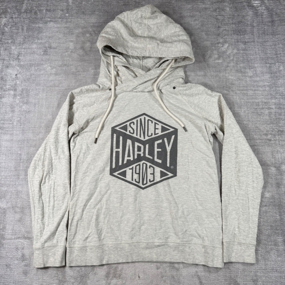 Harley Davidson Hoodie Mens XL Gray Performance Pullover Sweatshirt Biker Moto